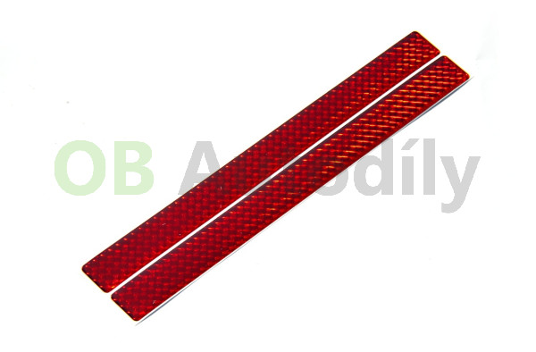 3D červené reflexní nalepovací odrazky (30x2,4 cm - 2 ks) - délka 30 cm