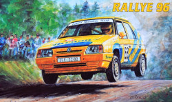 ŠKODA FAVORIT - KLIKLAK - SMĚR 1:28 - RALLYE 96 - žlutý