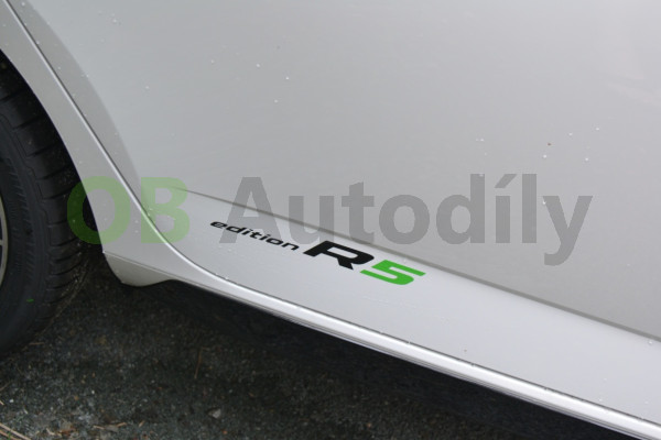 Škoda Fabia III-Boční nápis edition R5 na páté dveře original - černo/zelený