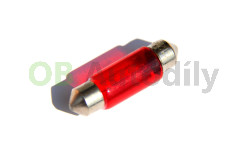 AUTOŽÁROVKA 12V 5W SV8,5 sufitka 11 x 35 mm AUTOLAMP - červená