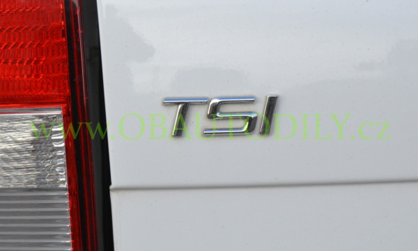 Škoda Octavia II facelift, Superb II, Yeti-Zadní nápis TSI original - stříbrný