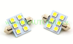 LED sufitka AUTOLAMP SUFITKA 12V 15W 18 x 36 mm 6 x LED (2 ks) - čirá