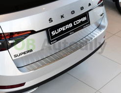 ŠKODA SUPERB III COMBI-OCHRANNÝ KRYT ZADNÍHO NÁRAZNÍKU NEREZ - broušený matný