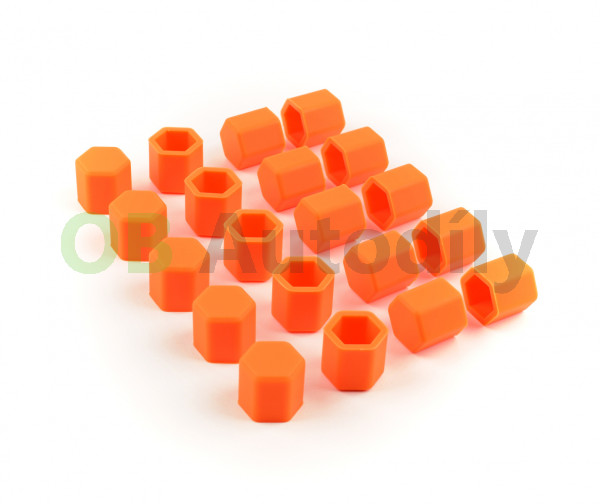 Silikonové krytky na šrouby kol (17 mm-20 ks) oranžové