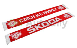 Pletená šála ŠKODA Czech Ice Hockey original - červená