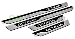 ŠKODA OCTAVIA IV-DEKORATIVNÍ 3D PRAHOVÉ FÓLIE (4 ks) original - černé lesklé