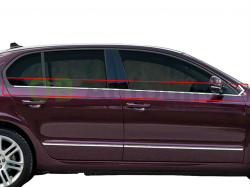 Škoda Superb II sedan-Nerez lišty spodní hrany oken - chromové