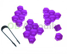 Kryty šroubů kol (17 mm-20 ks) Einparts - fialové