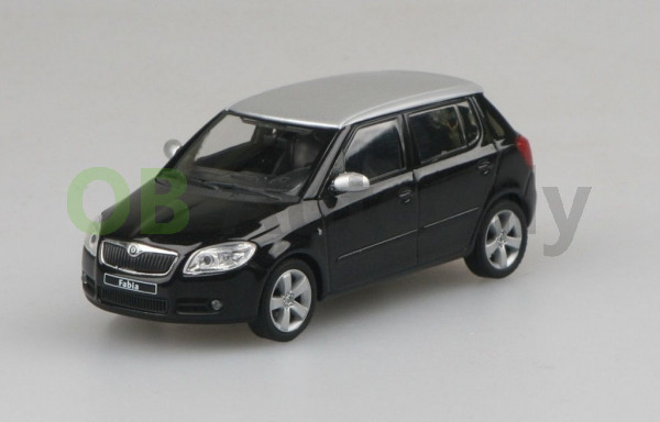 ŠKODA FABIA II HB (2006) - 1:43 - ABREX - Černá Magic Metalíza - stříbrná střecha