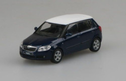 ŠKODA FABIA II HB (2006) - 1:43 - ABREX - Modrá Storm Metalíza - bílá střecha