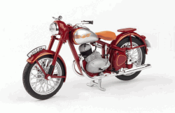 JAWA 250 PÉRÁK (1948) - 1:18 - ABREX - Tmavě Červená