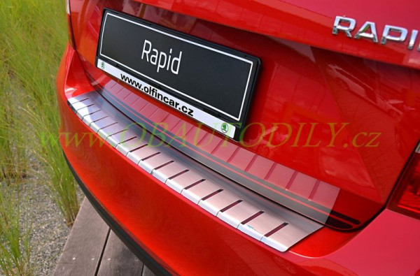 ŠKODA RAPID-OCHRANNÝ KRYT ZADNÍHO NÁRAZNÍKU (ALU-FROST) NEREZ - větší