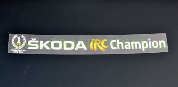 ZADNÍ NÁPIS ŠKODA IRC Champion 2010 2011 original