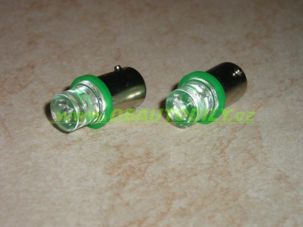 LED žárovka AUTOLAMP 12V 4W BA9s (2 ks) - zelená rozptylka