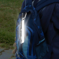 REFLEXNÍ PŘÍVĚŠEK COMPASS s KARABINOU S.O.R. - stříbrný
