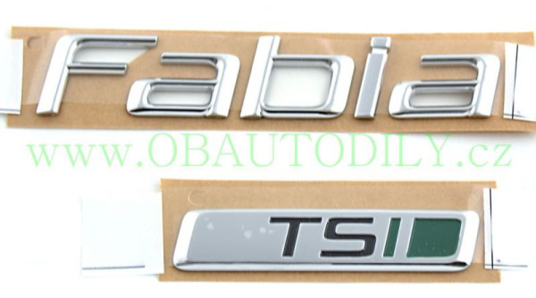 ŠKODA FABIA II-ZADNÍ NÁPIS FABIA TSI original - zelená tečka