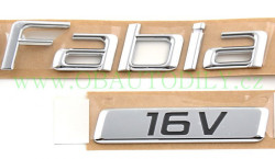 ŠKODA FABIA II-ZADNÍ NÁPIS FABIA 16V original - černé 16V