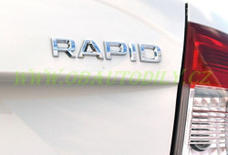 ŠKODA RAPID-ZADNÍ NÁPIS RAPID stříbrný original