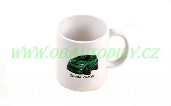 KERAMICKÝ HRNÍČEK bílý - ŠKODA CITIGO