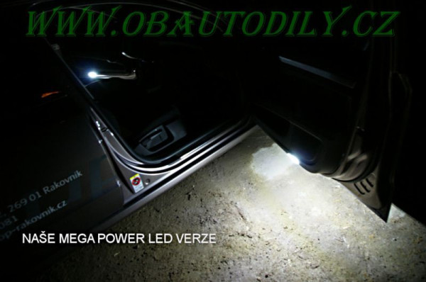 ŠKODA SUPERB II-MEGA POWER LED SVĚTLA do PŘEDNÍCH DVEŘÍ - bílé