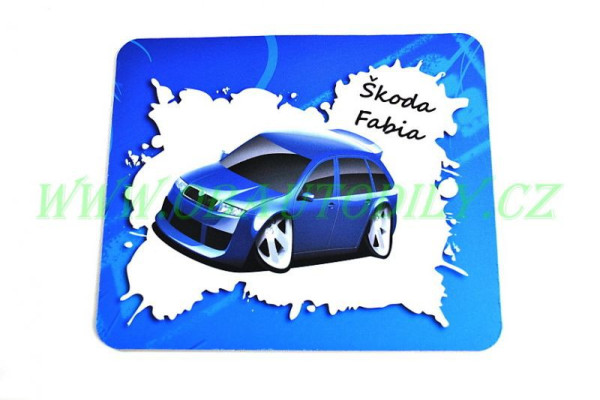 SUPER PODLOŽKA pod MYŠ - ŠKODA FABIA modrá karikatura