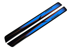 Dekorativní přední prahové lišty MOTORSPORT - modro/černé