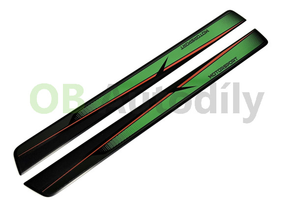 Dekorativní přední prahové lišty MOTORSPORT - zeleno/černé