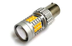 LED žárovka 12V/24V 21W BA15s 30xchip (oranžová) - Autolamp