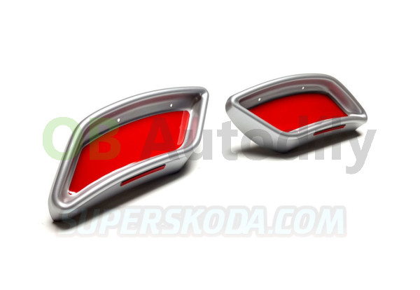 Škoda Kodiaq-Atrapy výfuku RS design - alu look (reflex červené)