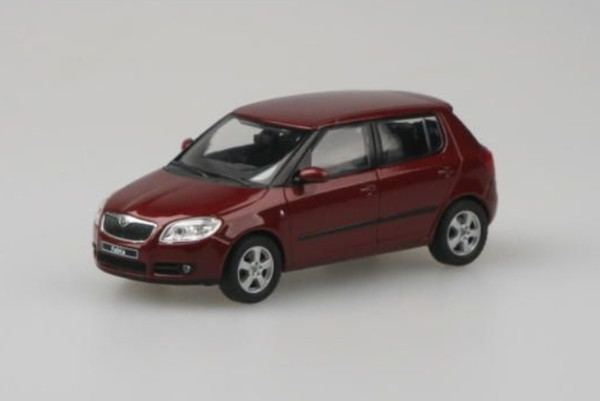 ŠKODA FABIA II HB (2006) - 1:43 - ABREX - Červená Flamenco Metalíza