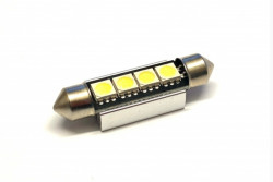 LED sufitka AUTOLAMP 12V 10W 41 x 12,5 mm 4 x LED 5050 CANBUS (1 ks) nepolarizovaná - čirá
