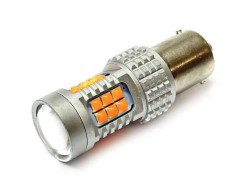 LED žárovka 12V/24V 21W BA15s 30xchip (oranžová) - Autolamp