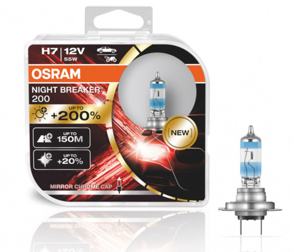 autožárovka H7 OSRAM 12V 55W PX26d NIGHT BREAKER 200 - 2 ks