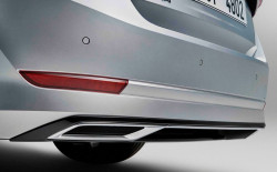 ŠKODA OCTAVIA IV-SPOILER ZADNÍHO NÁRAZNÍKU SPORTLINE original - černá metalíza