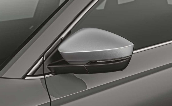 Škoda Kodiaq, Karoq-Kryty zrcátek (bez Area View Assist) original - stříbrné