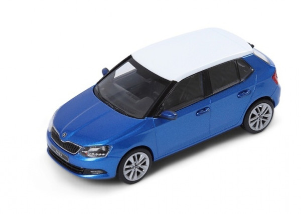 ŠKODA FABIA III HB - 1:43 - i-SCALE - modrá s bílou střechou