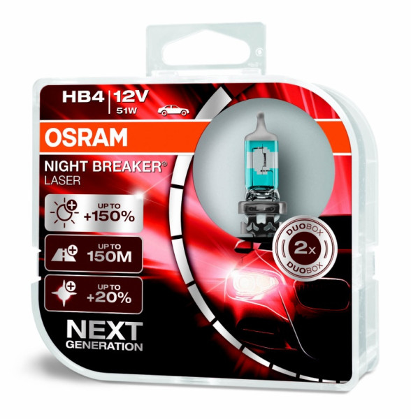 Autožárovka HB4 12V 51W P22d Night Breaker Laser+150%-Osram