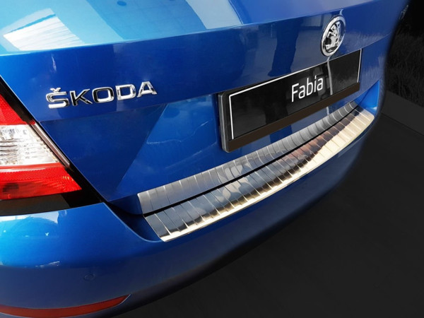 Škoda Fabia III HB-Kryt zadního nárazníku AVISA nerez - broušený stříbrný