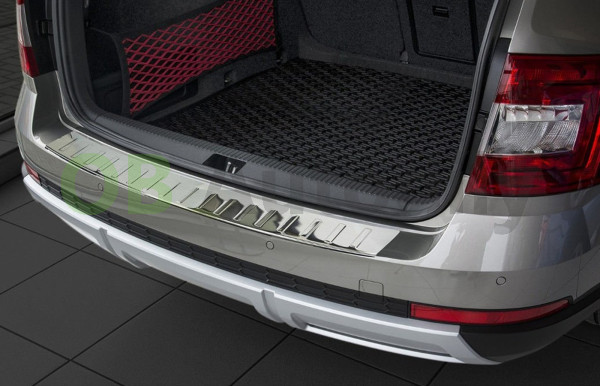 Škoda Octavia III Scout-Kryt zadního nárazníku nerez AVISA - matný broušený chrom