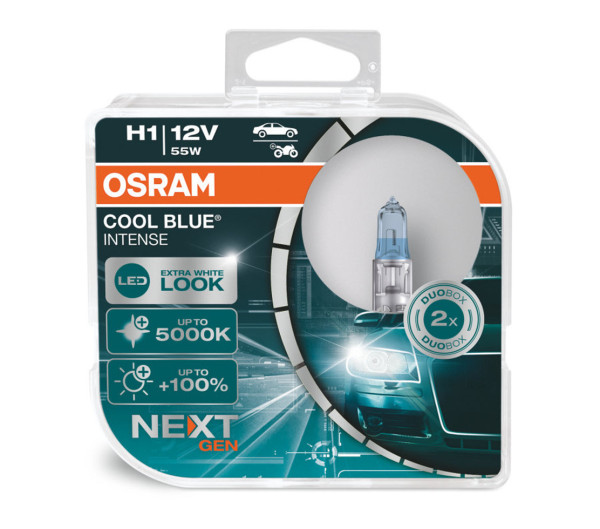 autožárovka H1 12V 55W P14,5s OSRAM COOL BLUE INTENSE (NEXT GENERATION) - 2 ks