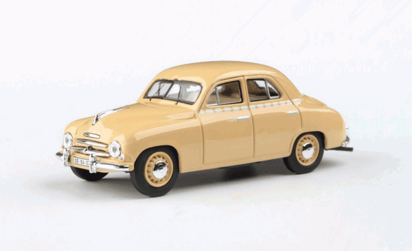 ŠKODA 1201 SEDAN (1956) - 1:43 - ABREX - TAXI - Béžový