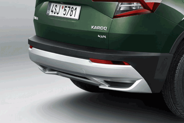 ŠKODA KAROQ-SPOILER ZADNÍHO NÁRAZNÍKU (bez tažného zařízení) original - stříbrný