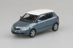 ŠKODA FABIA II HB (2006) - 1:43 - ABREX - Šedá Satin Metalíza - bílá střecha