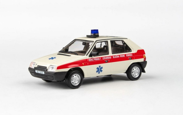 ŠKODA FAVORIT 136L (1988) - ABREX - 1:43 - OÚNZ PRAHA 1 - modrý kříž