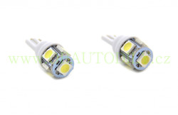 LED žárovka AUTOLAMP 12V 5W W2,1x9,5d celosklo (2 ks) - čirá