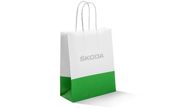 PAPÍROVÁ TAŠKA "XS" ŠKODA original zelenobílá - MALÁ